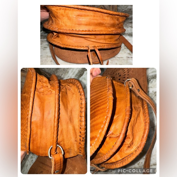 Vintage Hand tooled Leather Crossbody Bag - Picture 3 of 11
